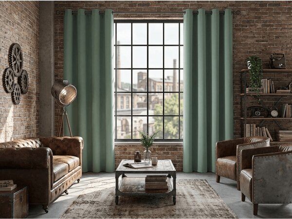 Draperie verde-gri OXFORD 140x250 cm Agatat: Inele metalice