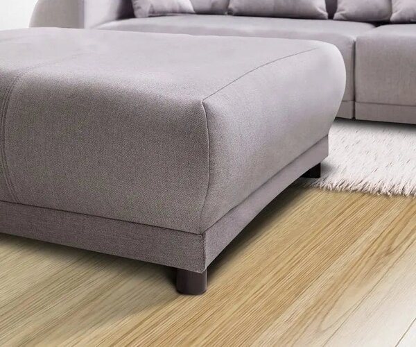 Canapea extensibilă dumonde cu 2 lăzi de depozitare si sezut confortabil din spuma high-density, Verona Enjoy Grey 310x120 cm cu taburet inclus
