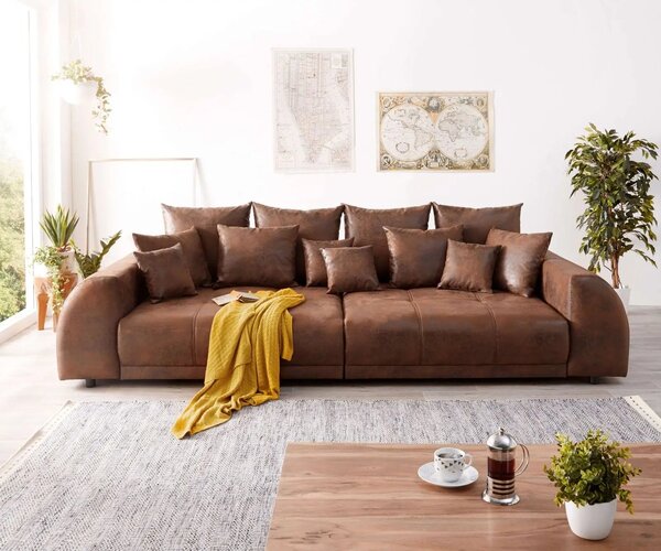 Canapea extensibilă dumonde cu 2 lăzi de depozitare Verona Madagaskar Brown 310x120 cm