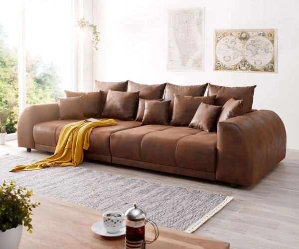 Canapea extensibilă dumonde cu 2 lăzi de depozitare Verona Madagaskar Brown 310x120 cm