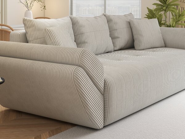 Canapea extensibilă dumonde cu ladă de depozitare Berlin Zoom Crem 250x100 cm