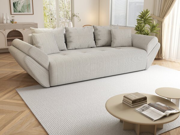 Canapea extensibilă dumonde cu ladă de depozitare Berlin Zoom Crem 250x100 cm
