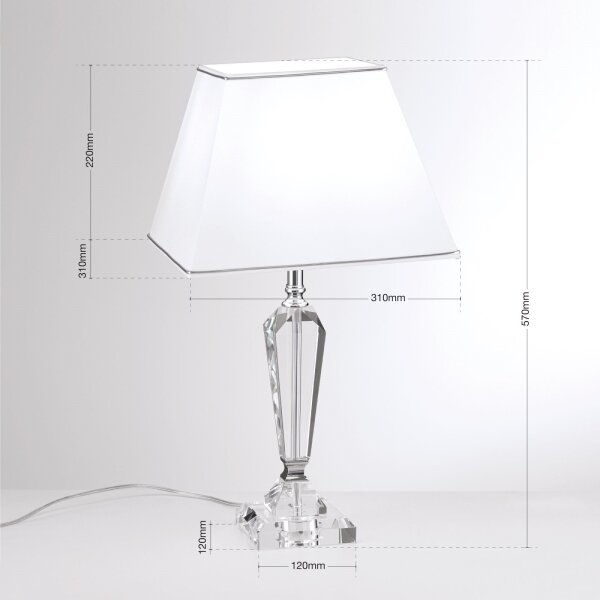 Orion LA 4-1201 - Lampă de cristal de masă VERONIQUE 1xE27/60W/230V alb/crom