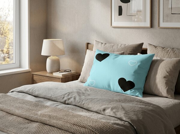 Fata de perna din microfibra CORAZON 50x70 cm, albastru