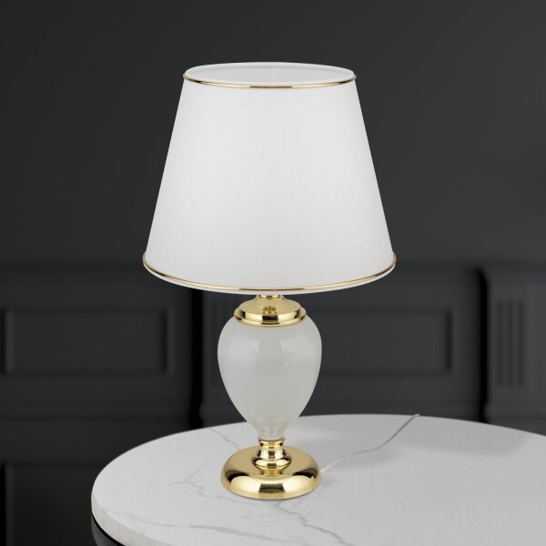 Lampă de masă Orion LA 4-1229 OVUM 1xE27/40W/230V 48 cm ceramică alb/auriu