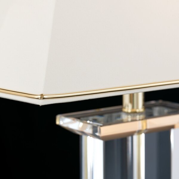 Orion LA 4-1202 - Lampă de cristal de masă VERONIQUE 1xE27/60W/230V crem/auriu