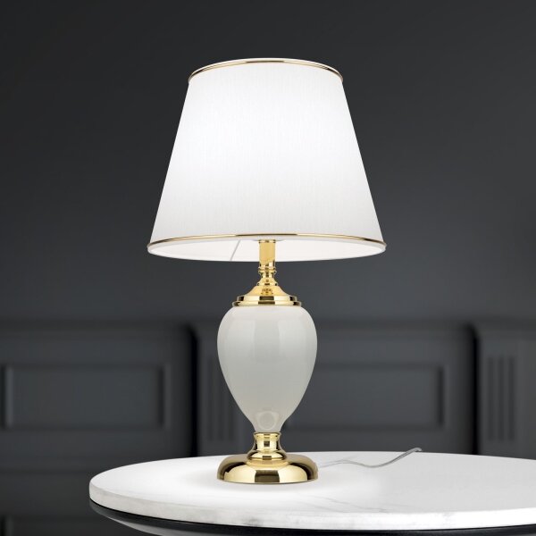 Lampă de masă Orion LA 4-1229 OVUM 1xE27/40W/230V 48 cm ceramică alb/auriu