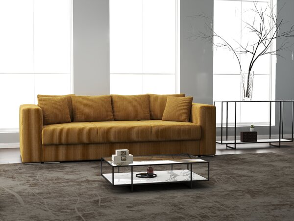 Canapea extensibilă dumonde cu ladă de depozitare Gloria Zoom Mustar 240x100 cm