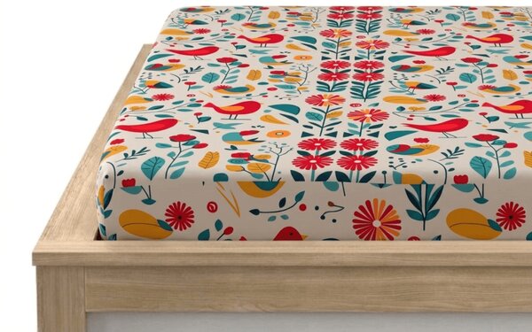 Cearsaf din microfibra RETRO BIRD colorat 90x200 cm