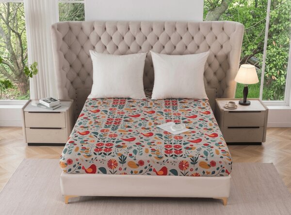 Cearsaf din microfibra RETRO BIRD colorat 90x200 cm