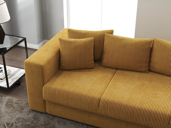 Canapea extensibilă dumonde cu ladă de depozitare Gloria Zoom Mustar 240x100 cm