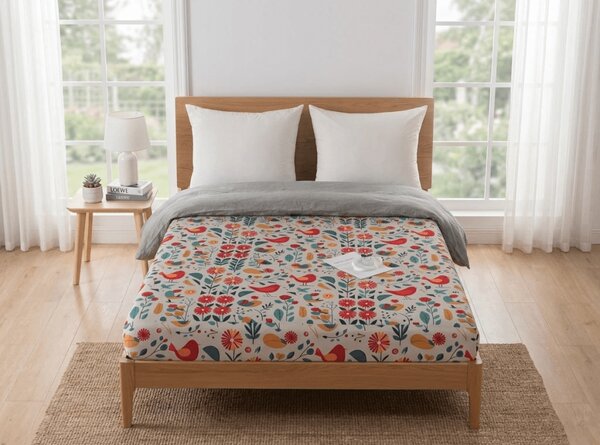 Cearsaf din microfibra RETRO BIRD colorat 90x200 cm