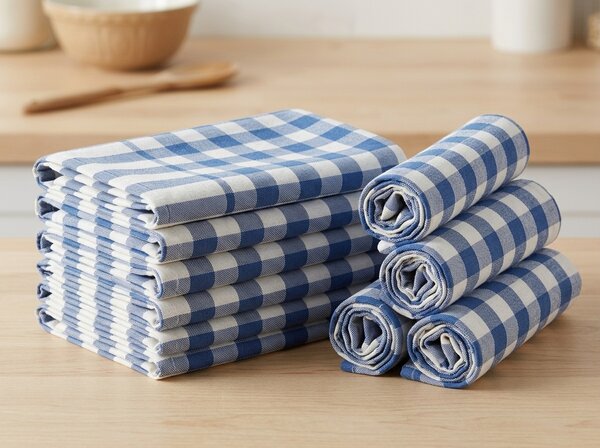 Set 10 bucati carpa de bucatarie CORIVA 50x70 cm albastru inchis