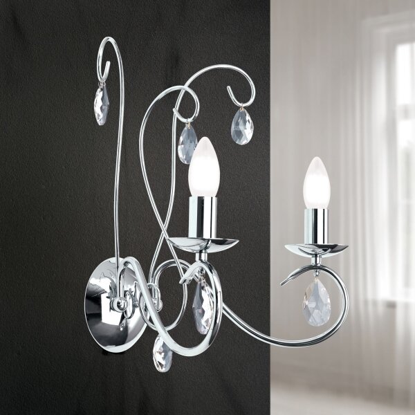 Aplică de cristal Orion WA 2-1093/2 ALESSIA 2xE14/40W/230V crom lucios