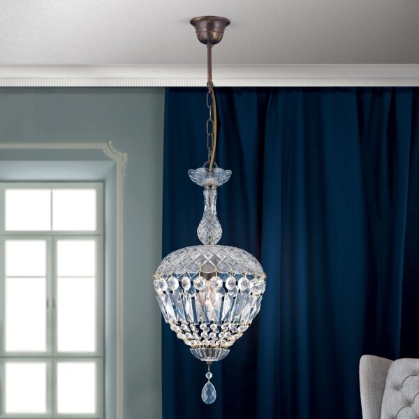 Lustră de cristal pe lanț Orion HL 6-1498/1 ARILA 1xE27/60W/230V maro/patină