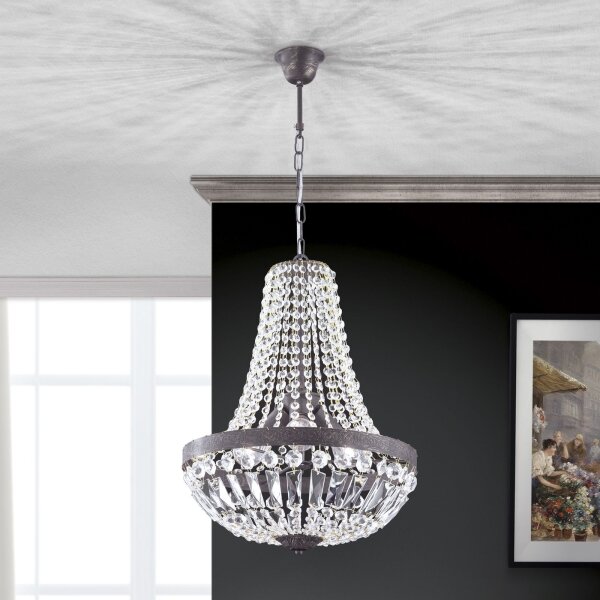 Lustră de cristal pe lanț Orion HL 6-1497/3 ARILA 3xE27/60W/230V maro/patină