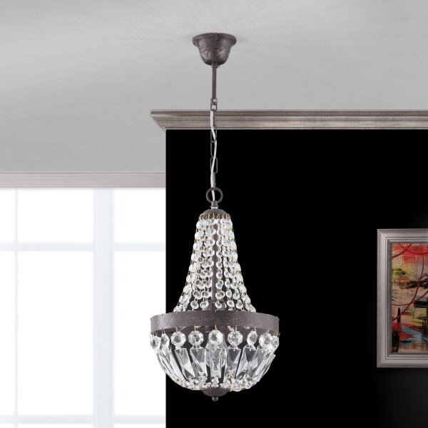 Lustră de cristal pe lanț Orion HL 6-1551/1 ARILA 1xE27/60W/230V maro/patină