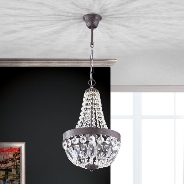 Lustră de cristal pe lanț Orion HL 6-1551/1 ARILA 1xE27/60W/230V maro/patină
