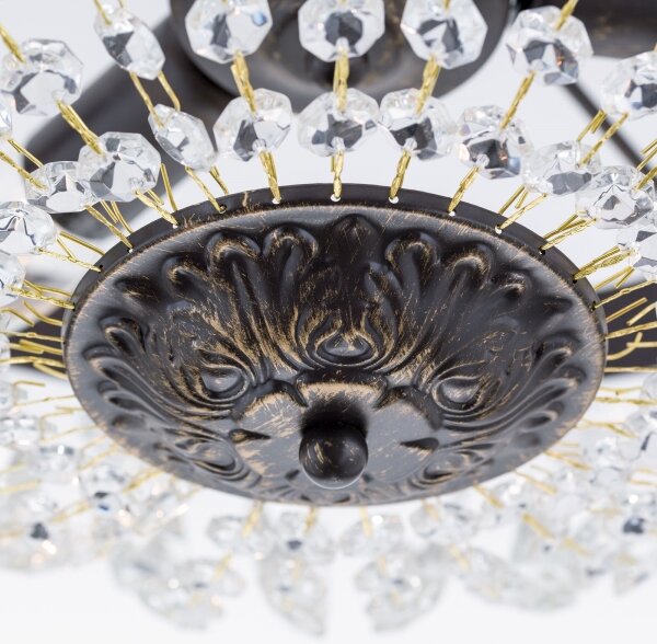 Lustră de cristal pe tijă Orion DL 7-487/3 ARILA 3xE14/40W/230V d. 40 cm maro/patină