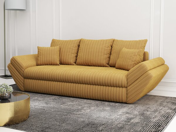 Canapea extensibilă dumonde cu ladă de depozitare Loana Ambience Mustar 250x100 cm