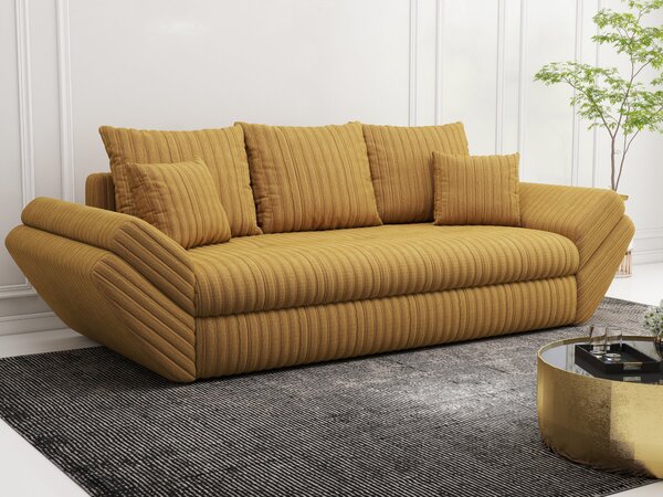 Canapea extensibilă dumonde cu ladă de depozitare Loana Ambience Mustar 250x100 cm