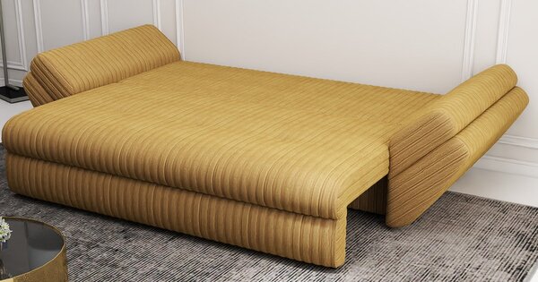 Canapea extensibilă dumonde cu ladă de depozitare Loana Ambience Mustar 250x100 cm