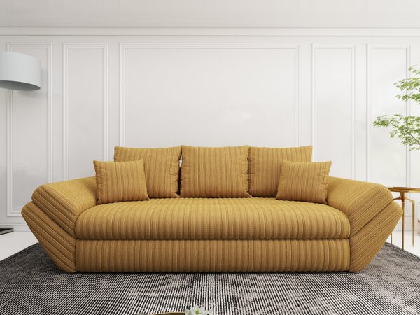 Canapea extensibilă dumonde cu ladă de depozitare Loana Ambience Mustar 250x100 cm