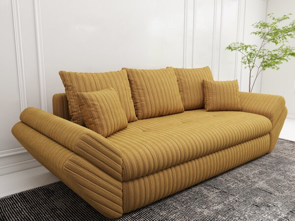 Canapea extensibilă dumonde cu ladă de depozitare Loana Ambience Mustar 250x100 cm