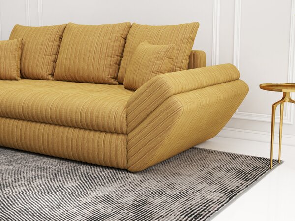Canapea extensibilă dumonde cu ladă de depozitare Loana Ambience Mustar 250x100 cm