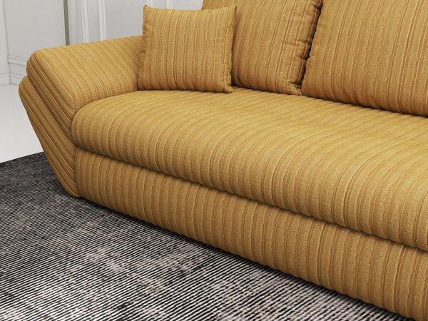 Canapea extensibilă dumonde cu ladă de depozitare Loana Ambience Mustar 250x100 cm