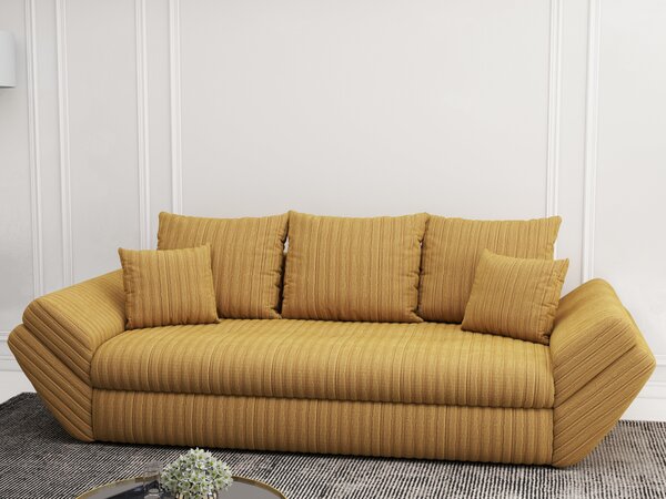 Canapea extensibilă dumonde cu ladă de depozitare Loana Ambience Mustar 250x100 cm
