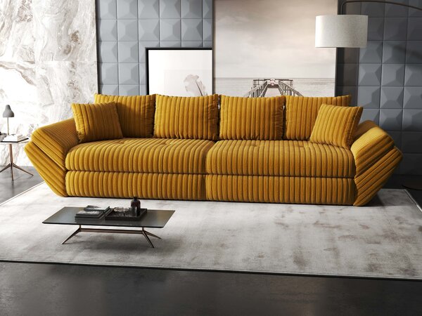 Canapea extensibilă dumonde cu ladă de depozitare Loana Ambience Mustar 300x100 cm