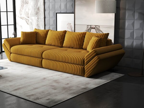 Canapea extensibilă dumonde cu ladă de depozitare Loana Ambience Mustar 300x100 cm