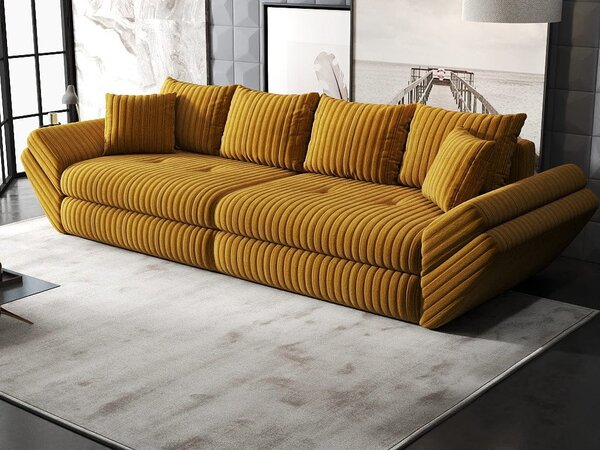 Canapea extensibilă dumonde cu ladă de depozitare Loana Ambience Mustar 300x100 cm