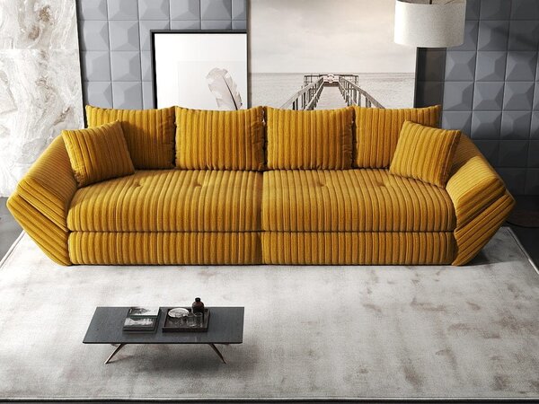 Canapea extensibilă dumonde cu ladă de depozitare Loana Ambience Mustar 300x100 cm