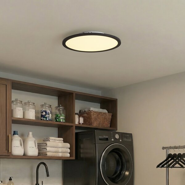 Panou LED inteligent negru 40cm incl. LED Dim to Warm cu telecomandă - Knob