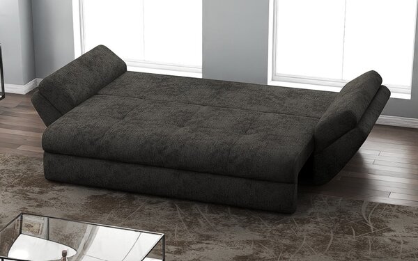 Canapea extensibilă dumonde cu ladă de depozitare Loana Enjoy Black 250x100 cm