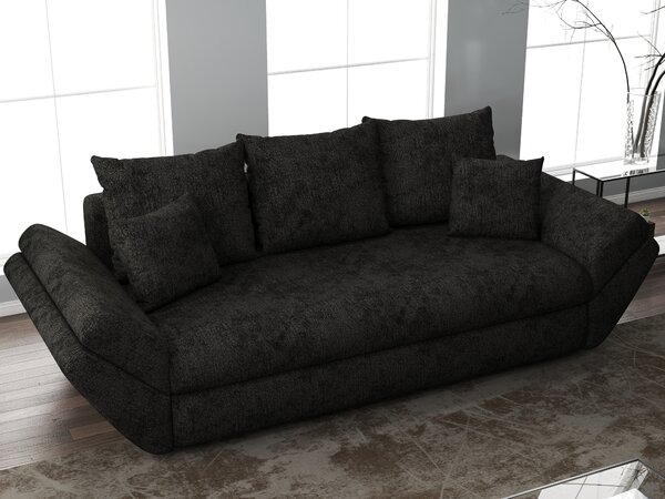 Canapea extensibilă dumonde cu ladă de depozitare Loana Enjoy Black 250x100 cm