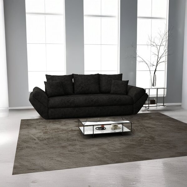 Canapea extensibilă dumonde cu ladă de depozitare Loana Enjoy Black 250x100 cm