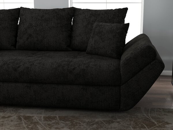 Canapea extensibilă dumonde cu ladă de depozitare Loana Enjoy Black 250x100 cm