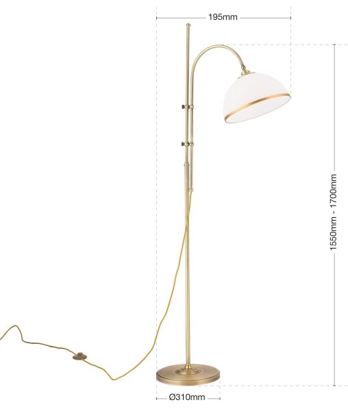 Lampadar Orion Stl 12-1188/1 OLD LAMP 1xE27/40W/230V alb/bronz