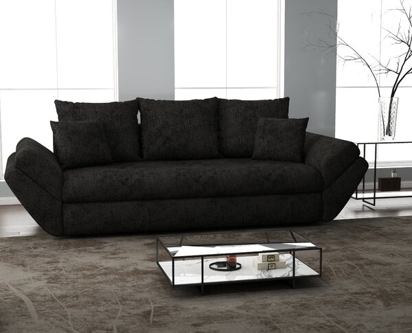 Canapea extensibilă dumonde cu ladă de depozitare Loana Enjoy Black 250x100 cm