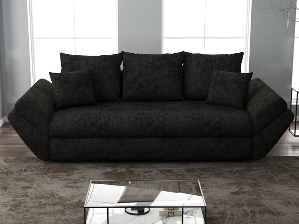 Canapea extensibilă dumonde cu ladă de depozitare Loana Enjoy Black 250x100 cm