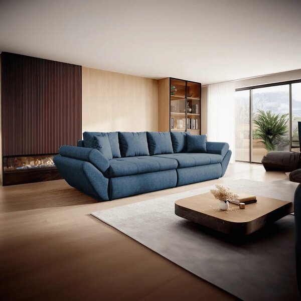 Canapea extensibilă dumonde cu ladă de depozitare Loana Enjoy Blue 300x100 cm