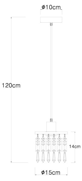 Lustră pe cablu Globo 15533H COMMA 1xE27/40W/230V