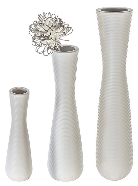 Vaza Crest, ceramica, alb, 38.5x11 cm