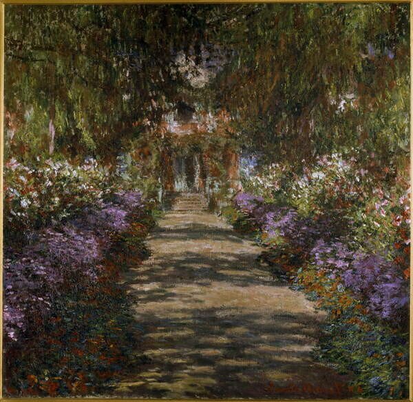 Monet, Claude - Artă imprimată Allee in the garden of Giverny, (40 x 40 cm)