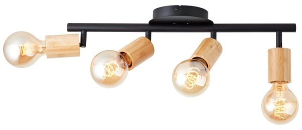 Brilliant - Plafonieră cu spoturi 4xE27/28W/230V, bambus