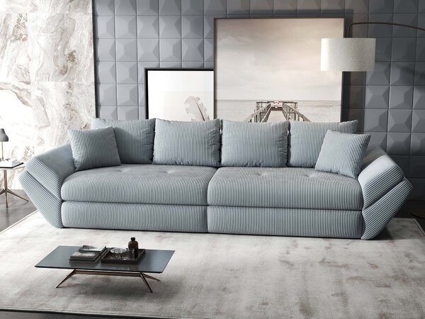 Canapea extensibilă dumonde cu ladă de depozitare si sezut confortabil din spuma high-density, Loana Zoom Gri 300x100 cm