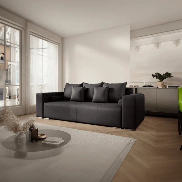 Canapea extensibilă dumonde cu ladă de depozitare Marbela Antracit 245x100 cm